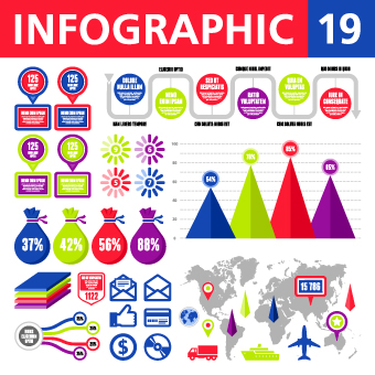 vector infographics and chart set