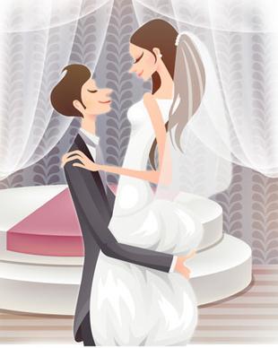 sweet wedding set vector