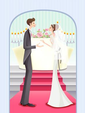 sweet wedding set vector