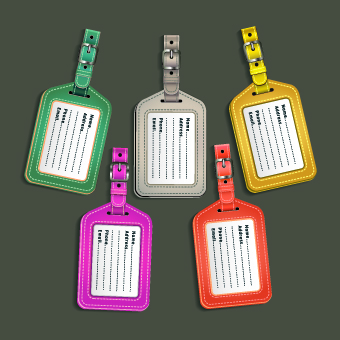 colored leather tags design vector