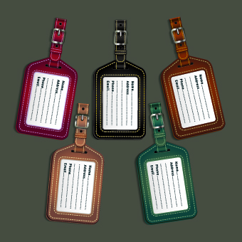 colored leather tags design vector