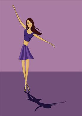 dancing girl vector graphics