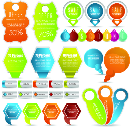 web elements vector illustration set