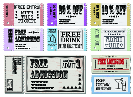 tickets to the movie theater design elements vector