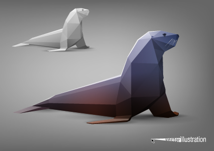 vector origami animal model set