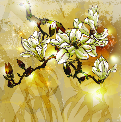 fresh flowers design vector art