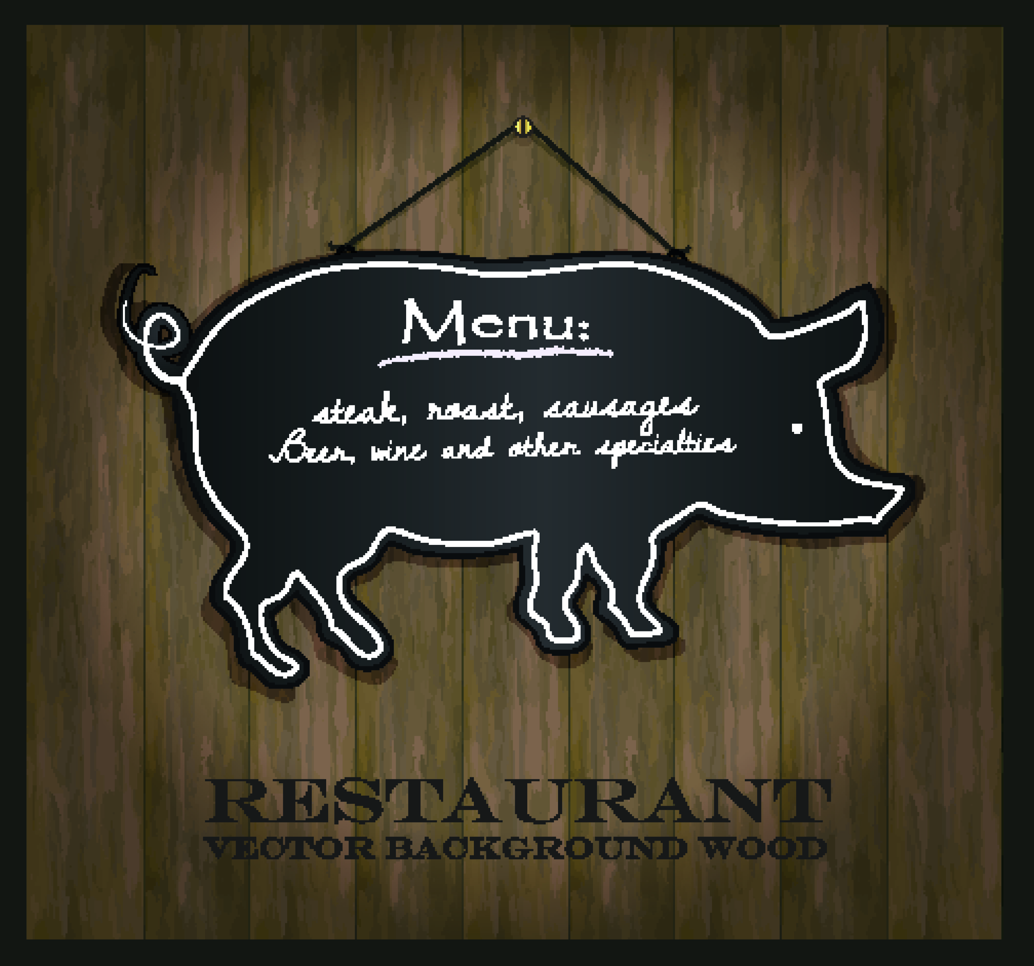 blackboard restaurant menu on the wall vector