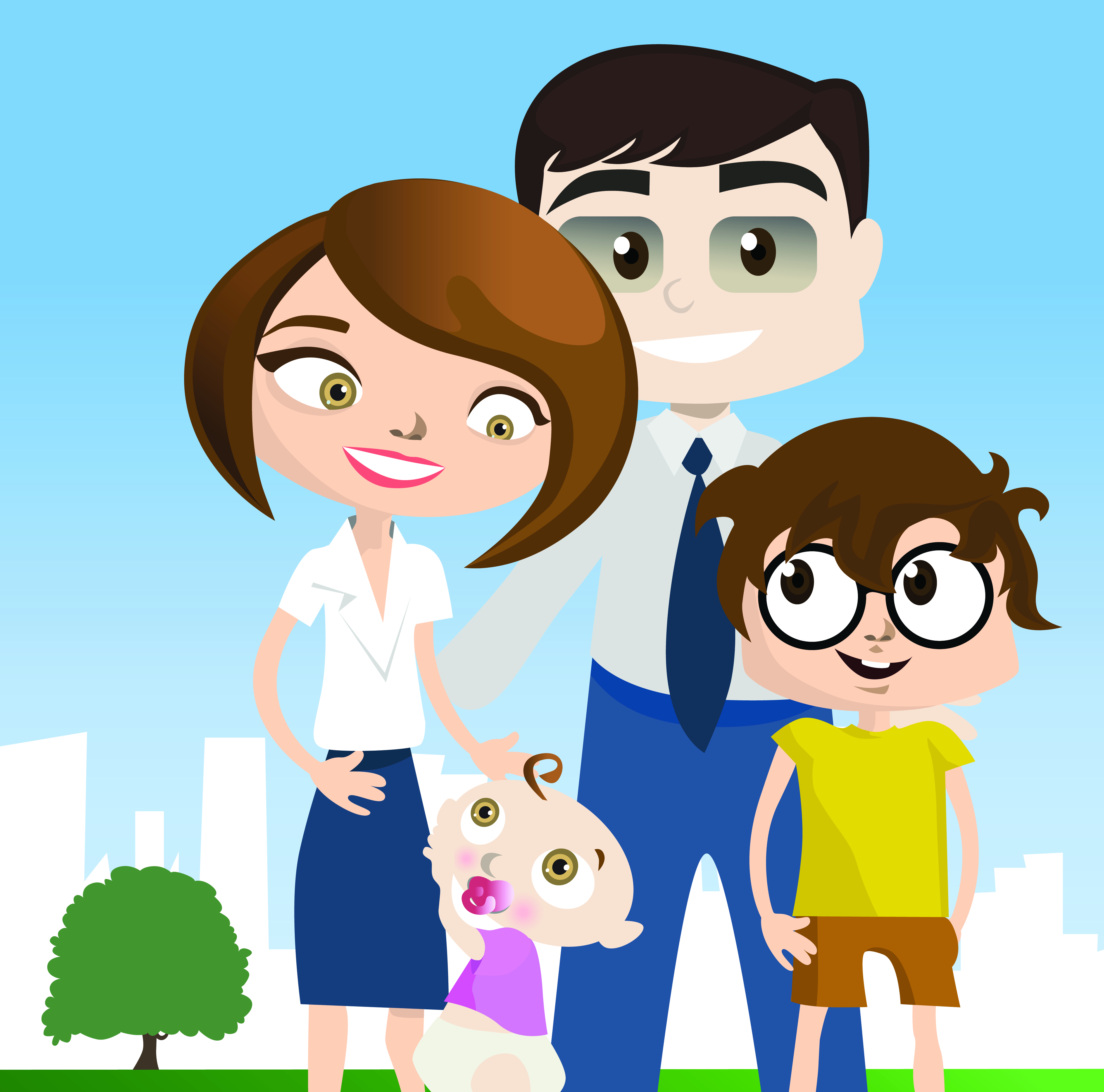 vector happy family together design elements