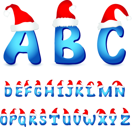 christmas alphabet vector illustration