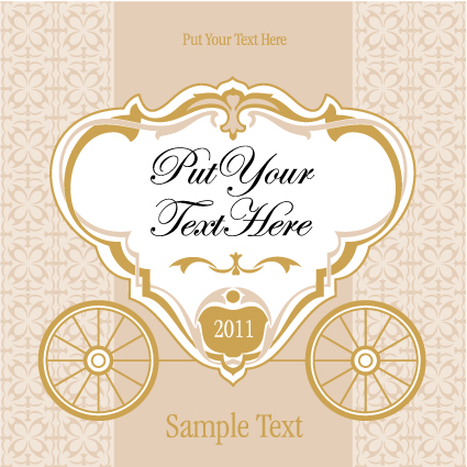 wedding invitation with carriage design vector