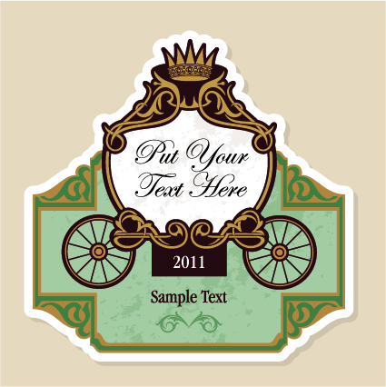 wedding invitation with carriage design vector