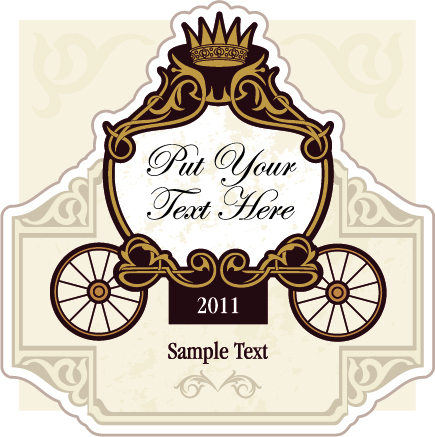 wedding invitation with carriage design vector