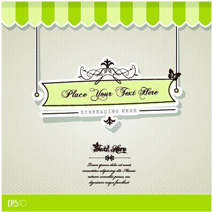 vintage tag vector background set