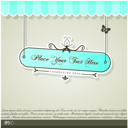 vintage tag vector background set