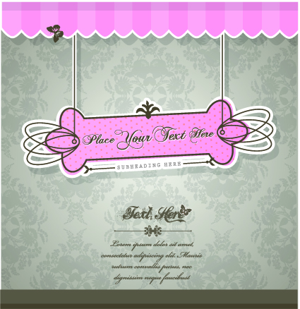 vintage tag vector background set