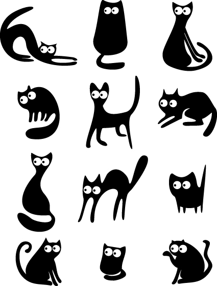 different cats vector illustration