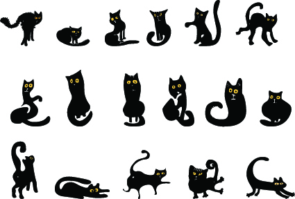 different cats vector illustration