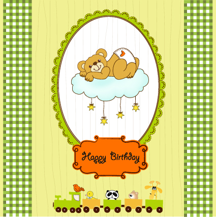 vector baby happy birthday backgrounds