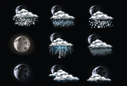 various weather icon vector set