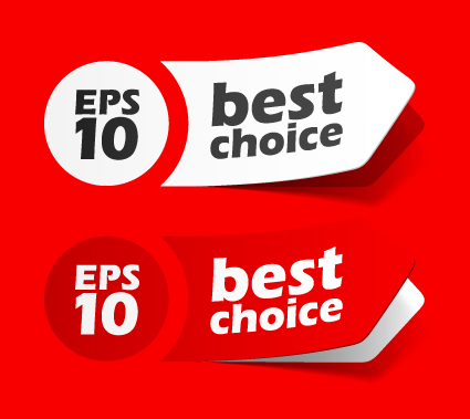 best of red sticker design vector