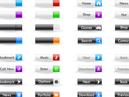 collection of web button vector
