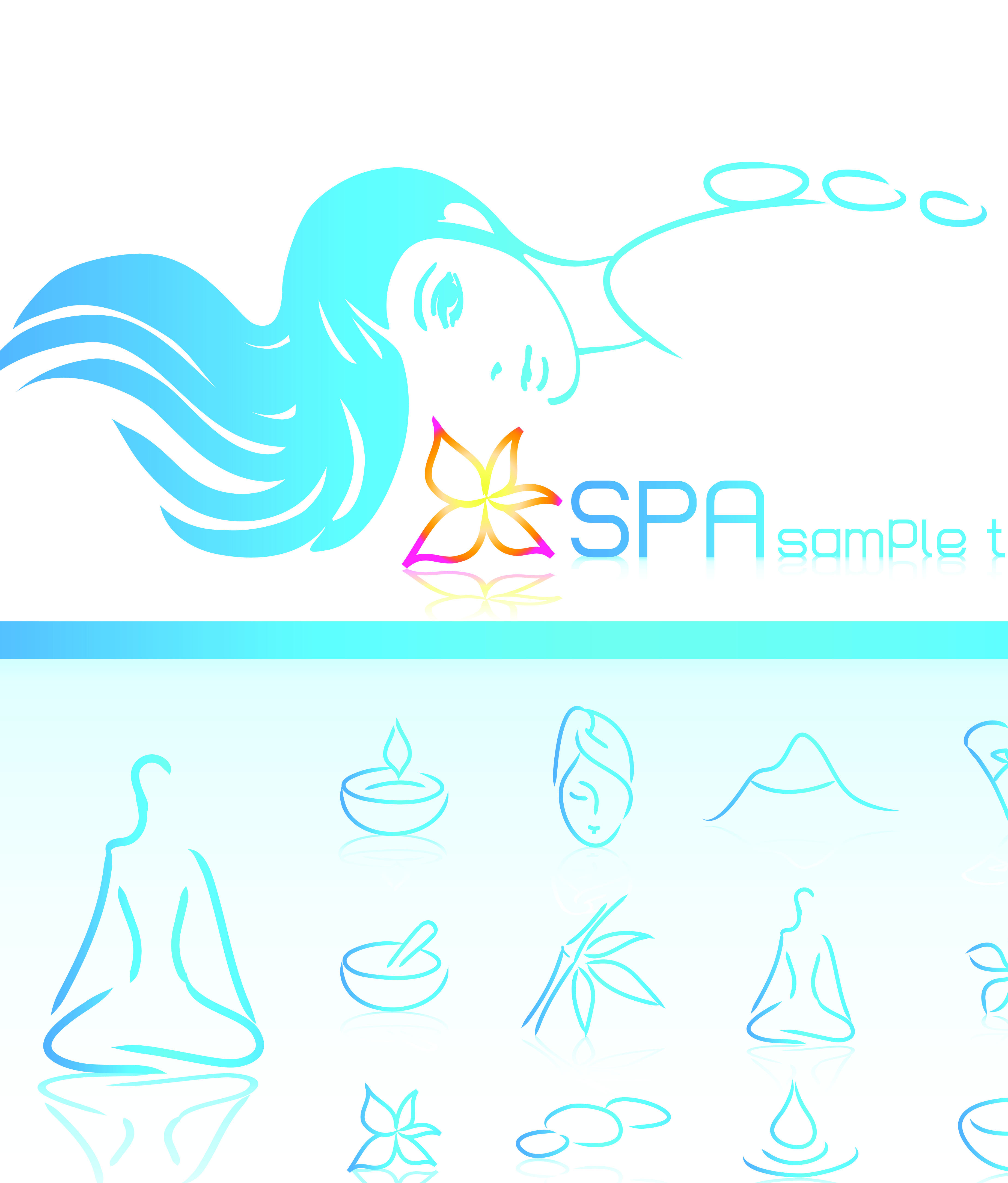 woman with spa salon elements vector