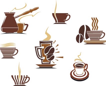 vector coffee icons design elements