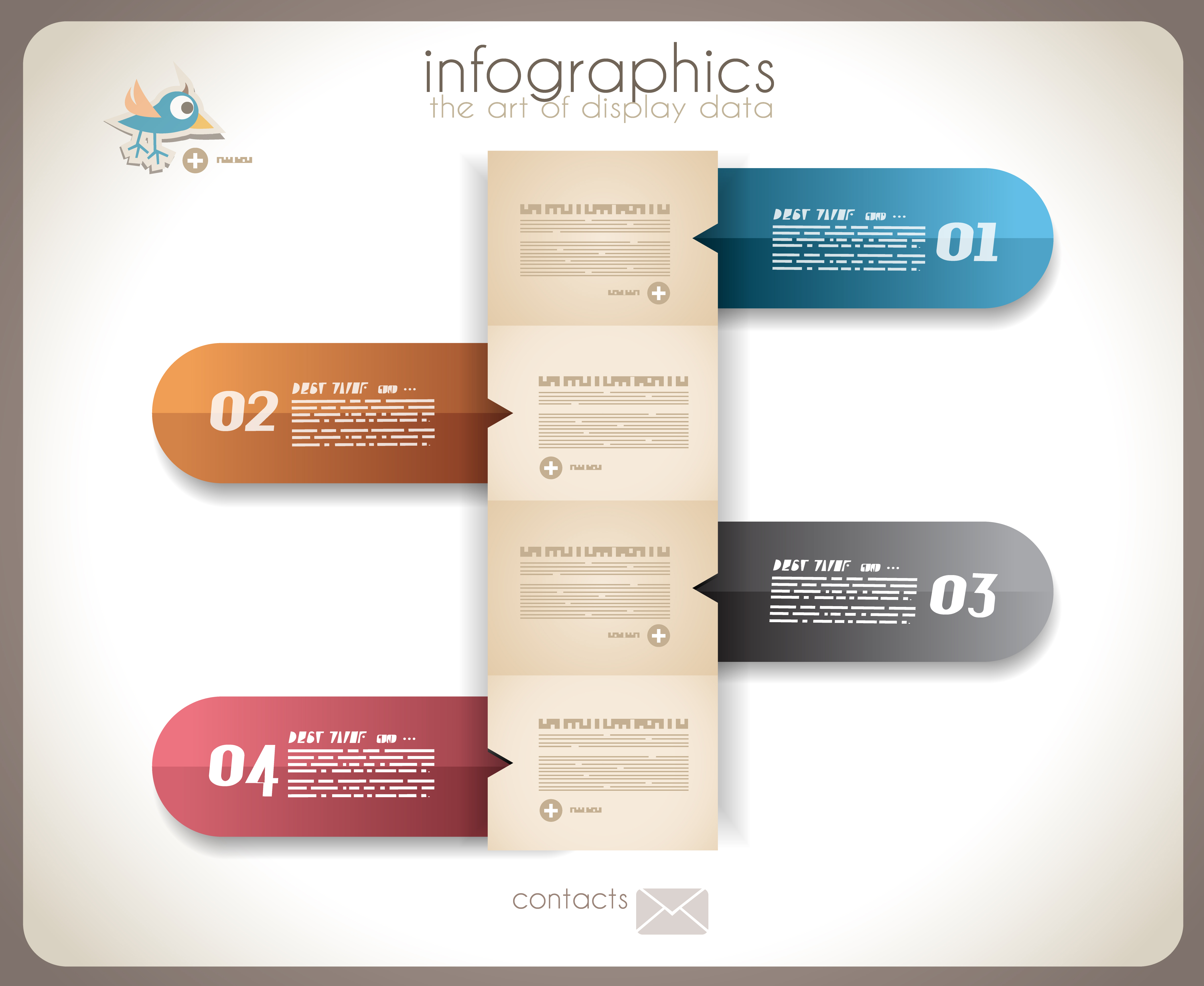 numbered infographics elements vector