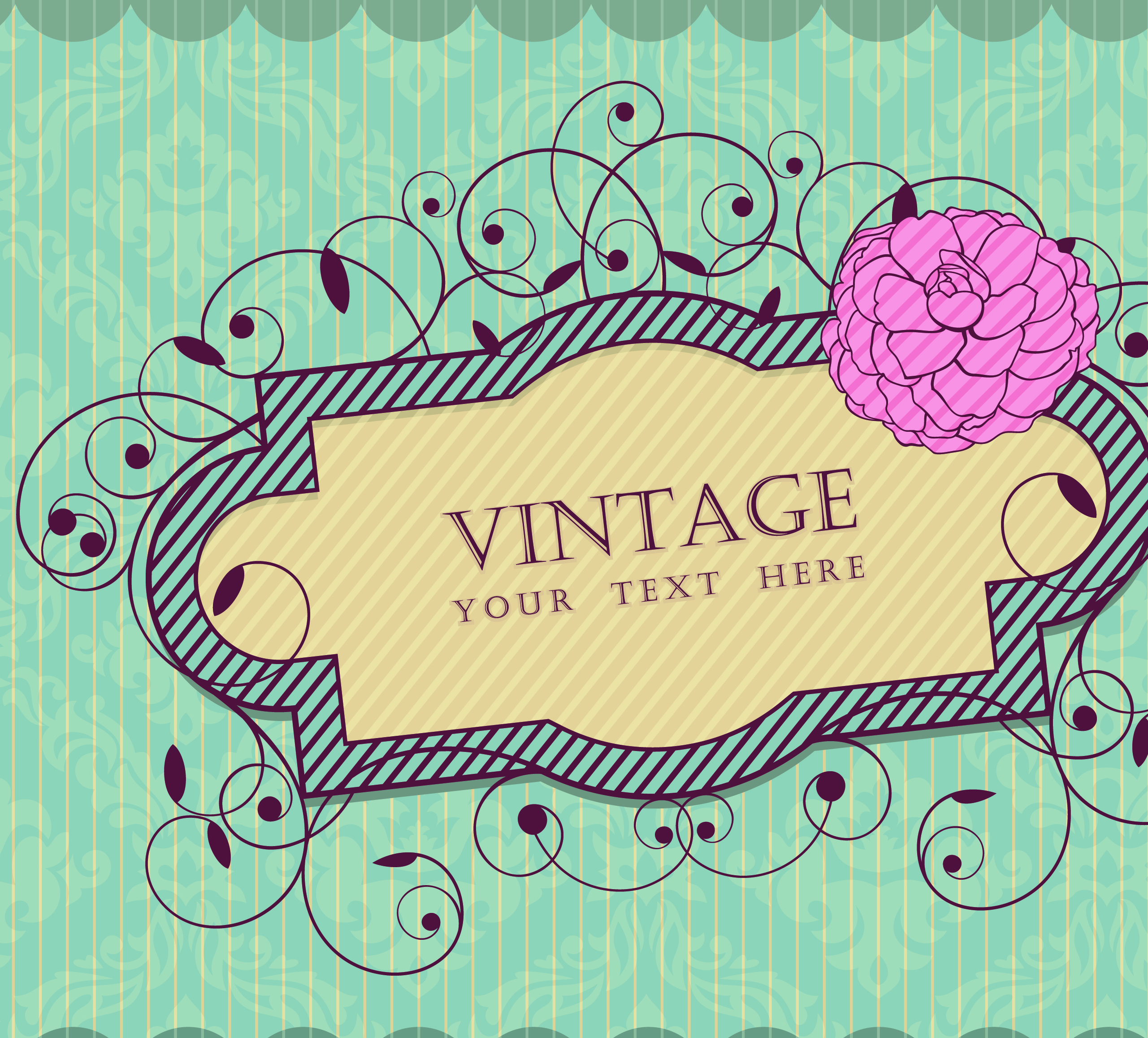 vintage frame vector background art