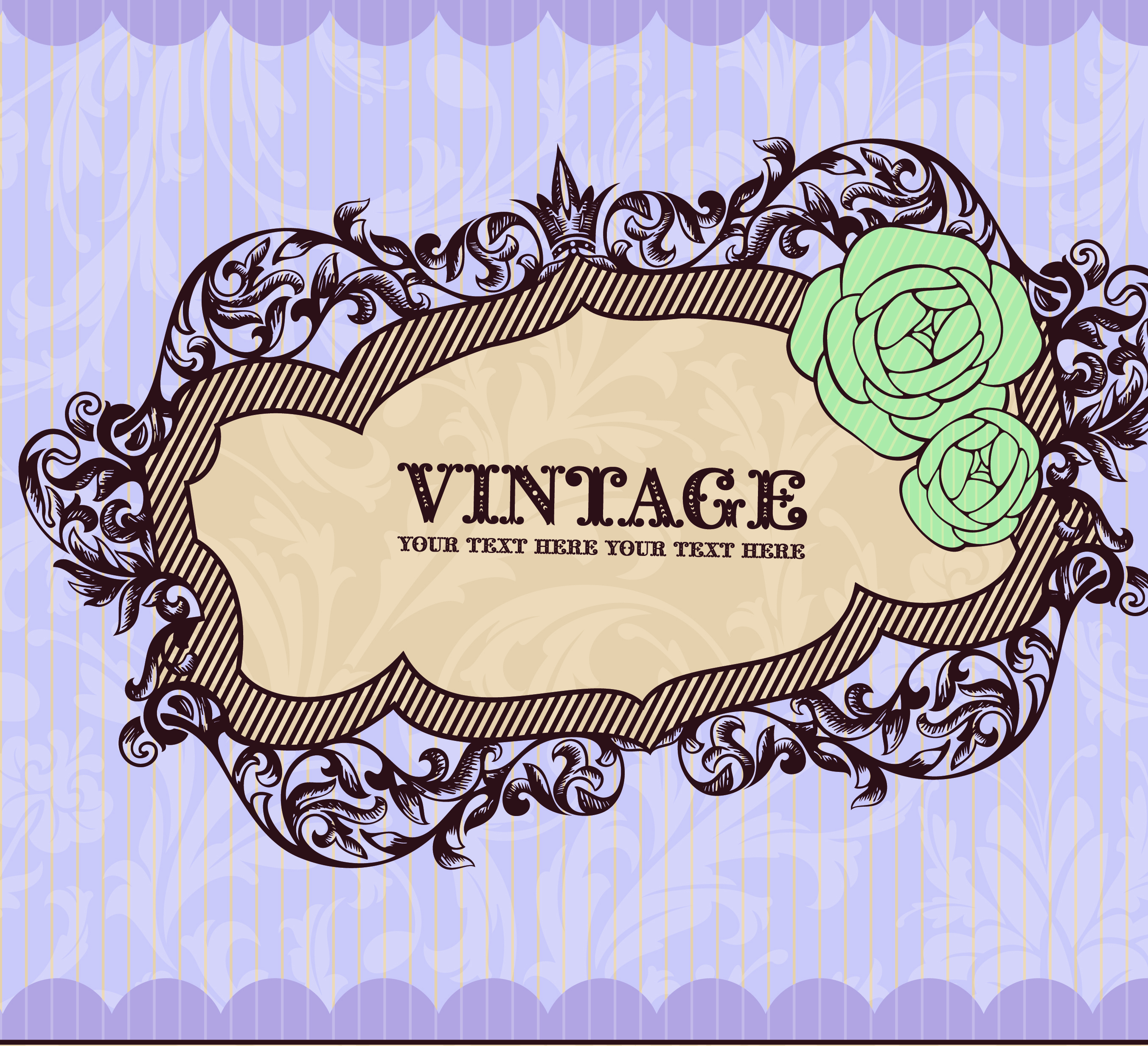 vintage frame vector background art