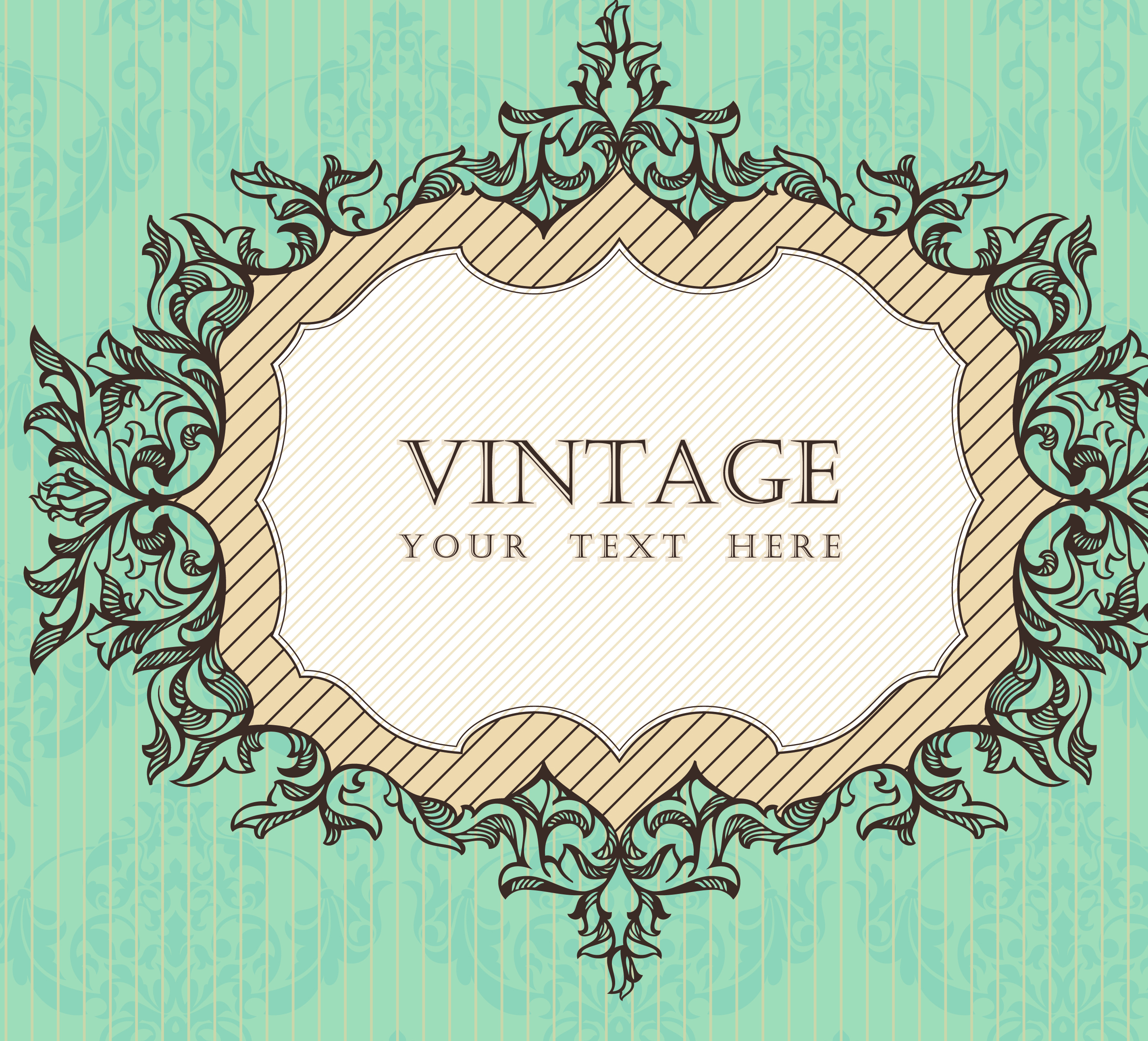 vintage frame vector background art