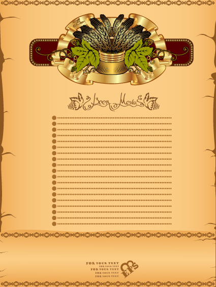 antique beer menu vector background