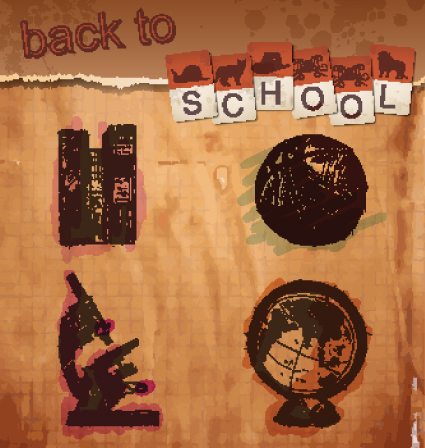 vintage school kits vector