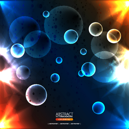 dynamic light backgrounds art vector set