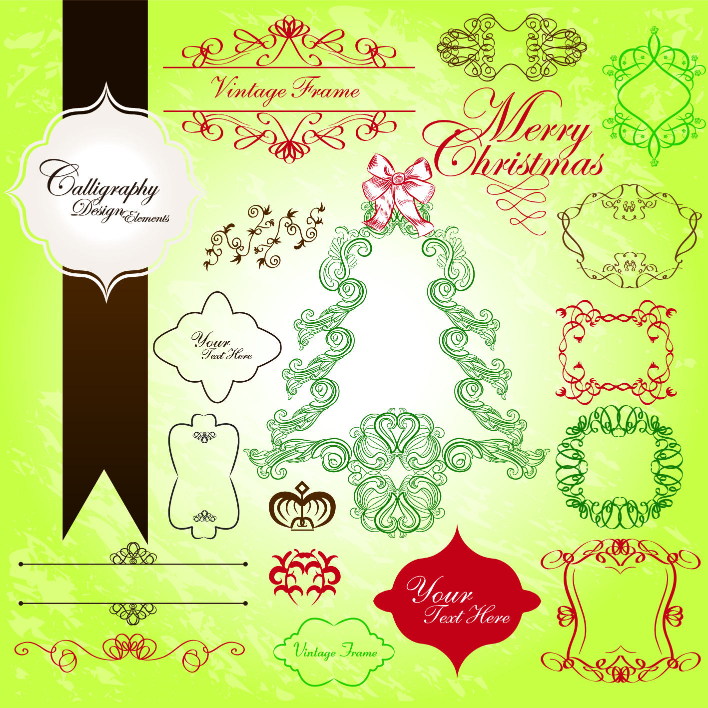 antique decor design elements vector