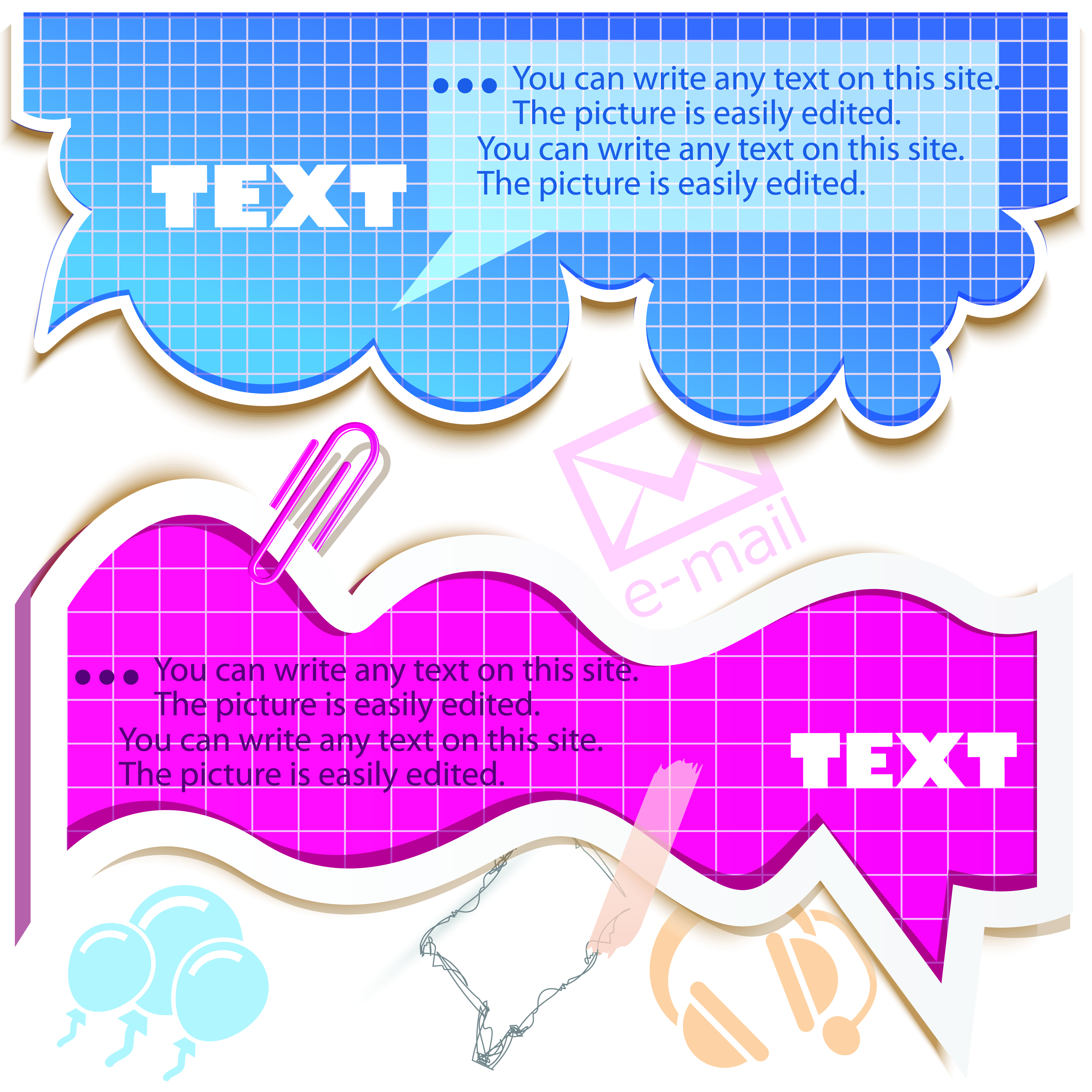 vector creative speech bubbles elements set