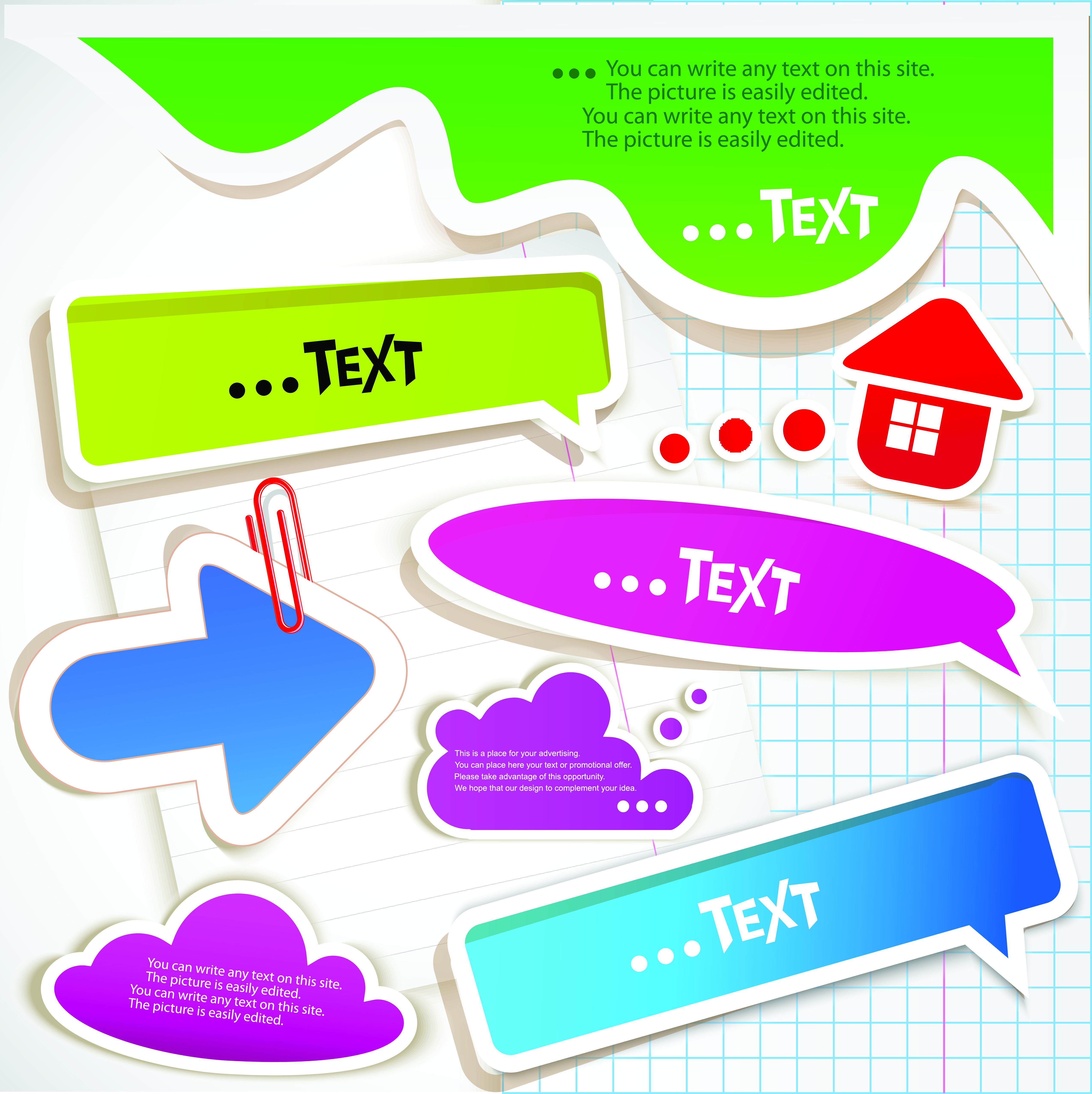 vector creative speech bubbles elements set