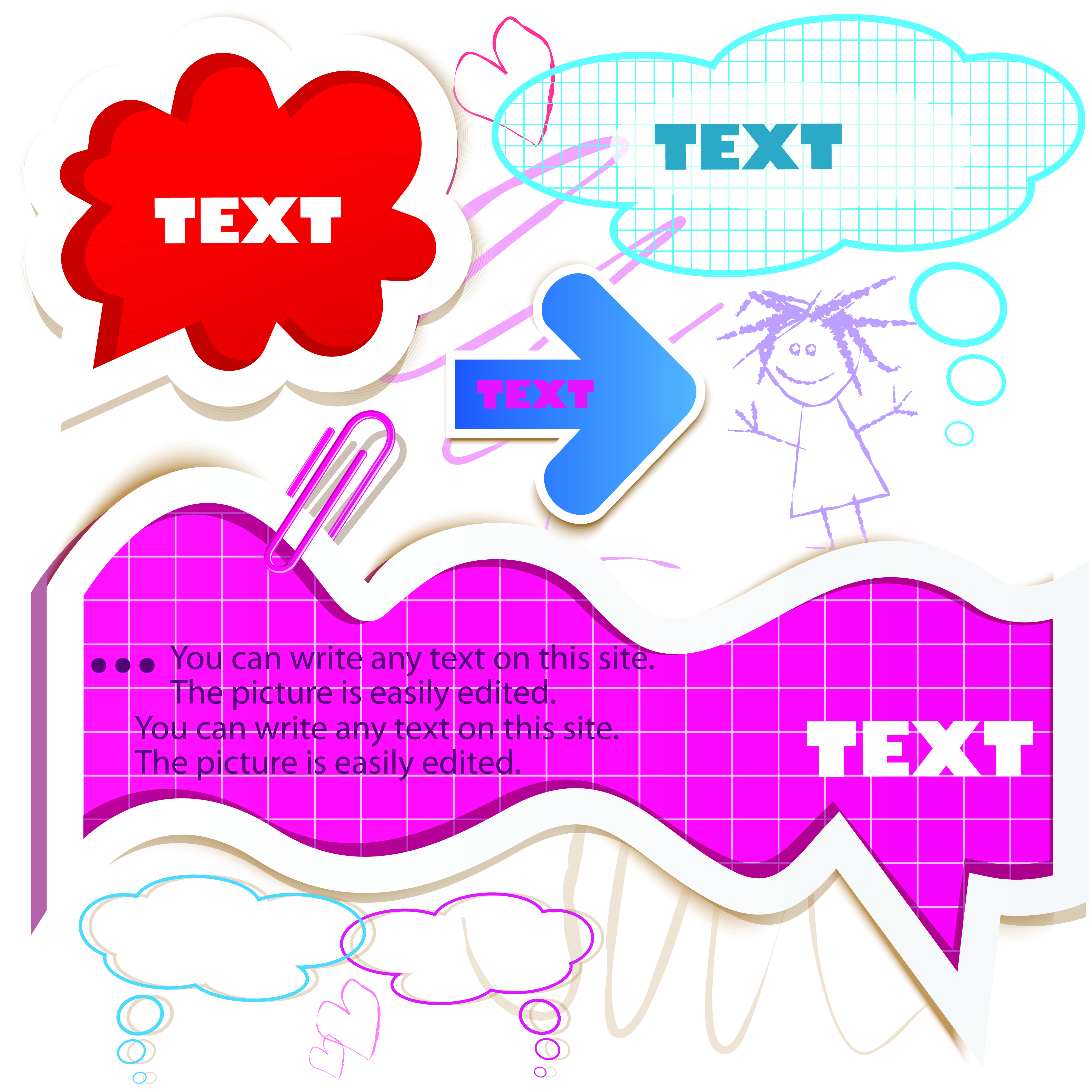 vector creative speech bubbles elements set