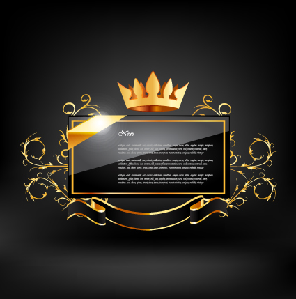 crown with glass label vector