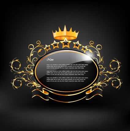 crown with glass label vector