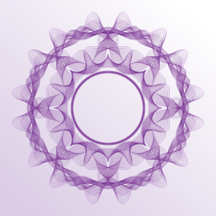 guilloche with rosettes elements vector graphics