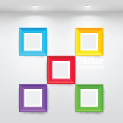 set of gallery lighting vector graphic