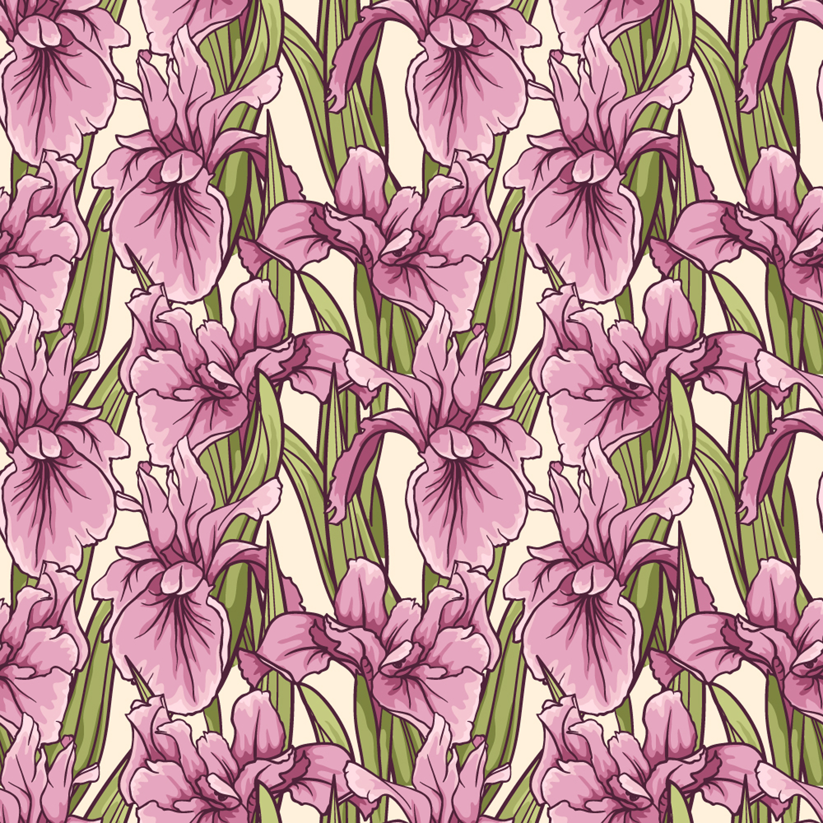 hand drawn flower pattern art vector