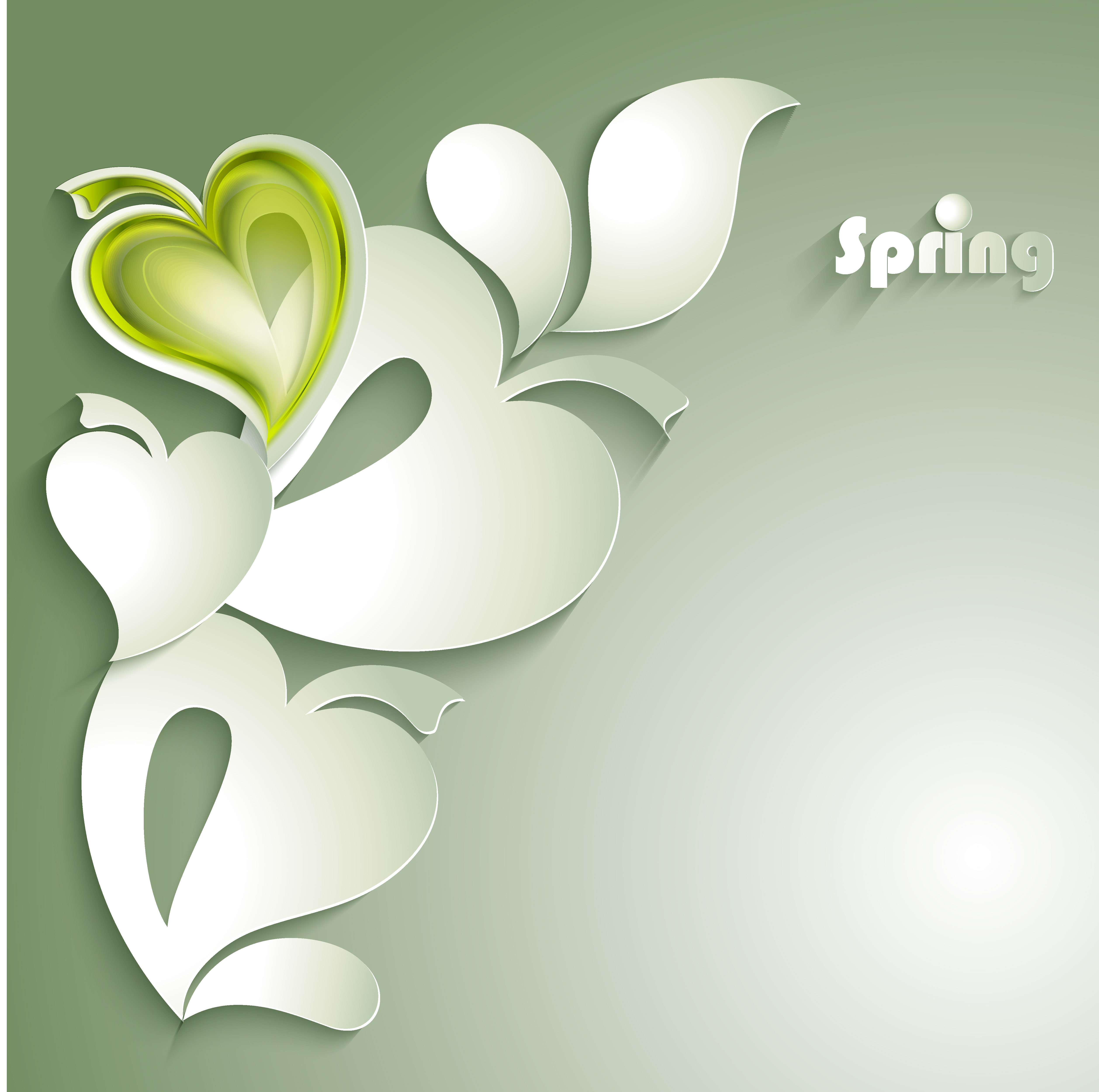 paper cut spring elements background vector