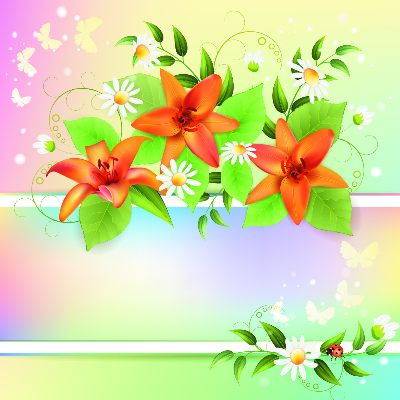 vector of color spring flower backgrounds