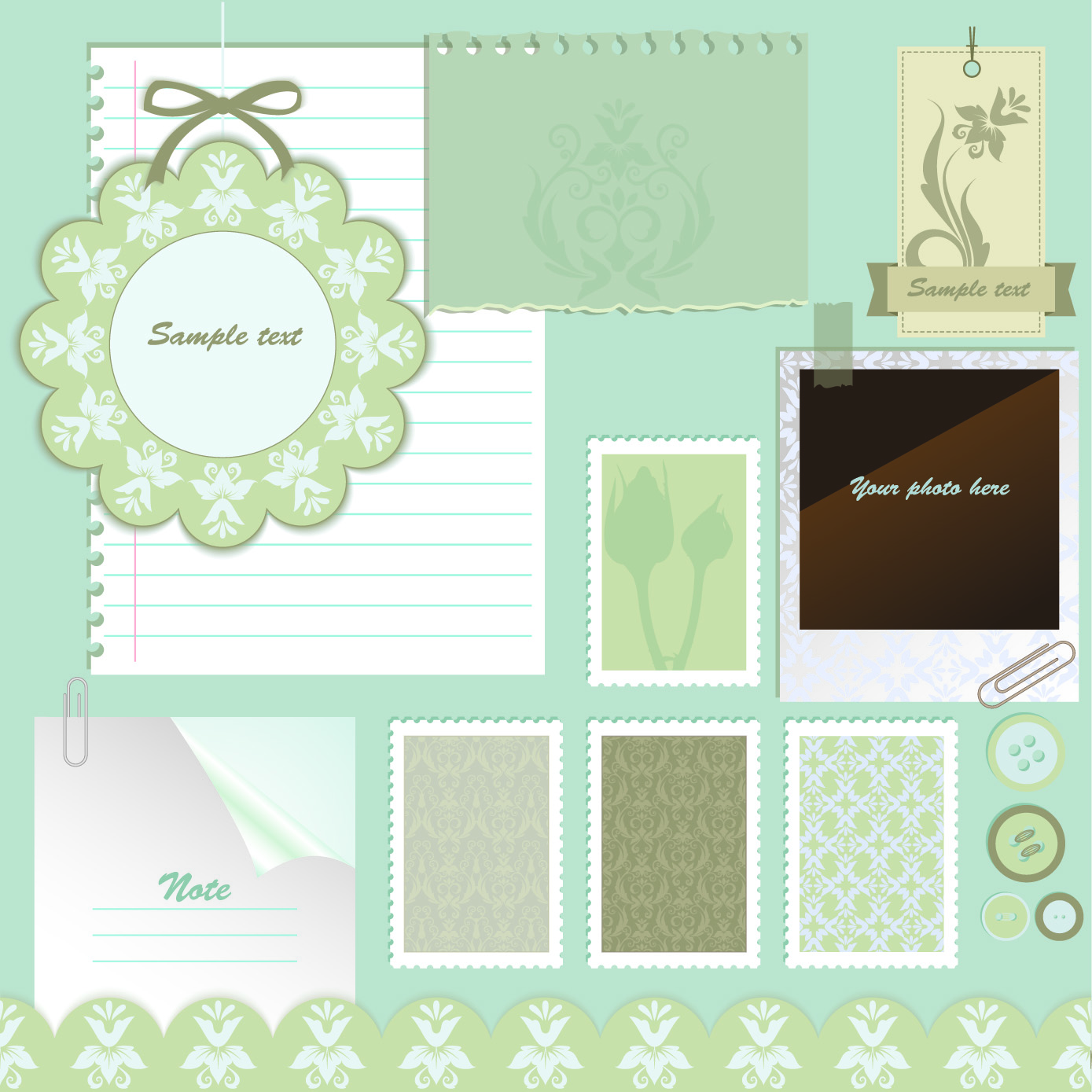 vintage paper with lace vector