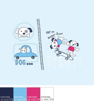 funny cartoon dog vector