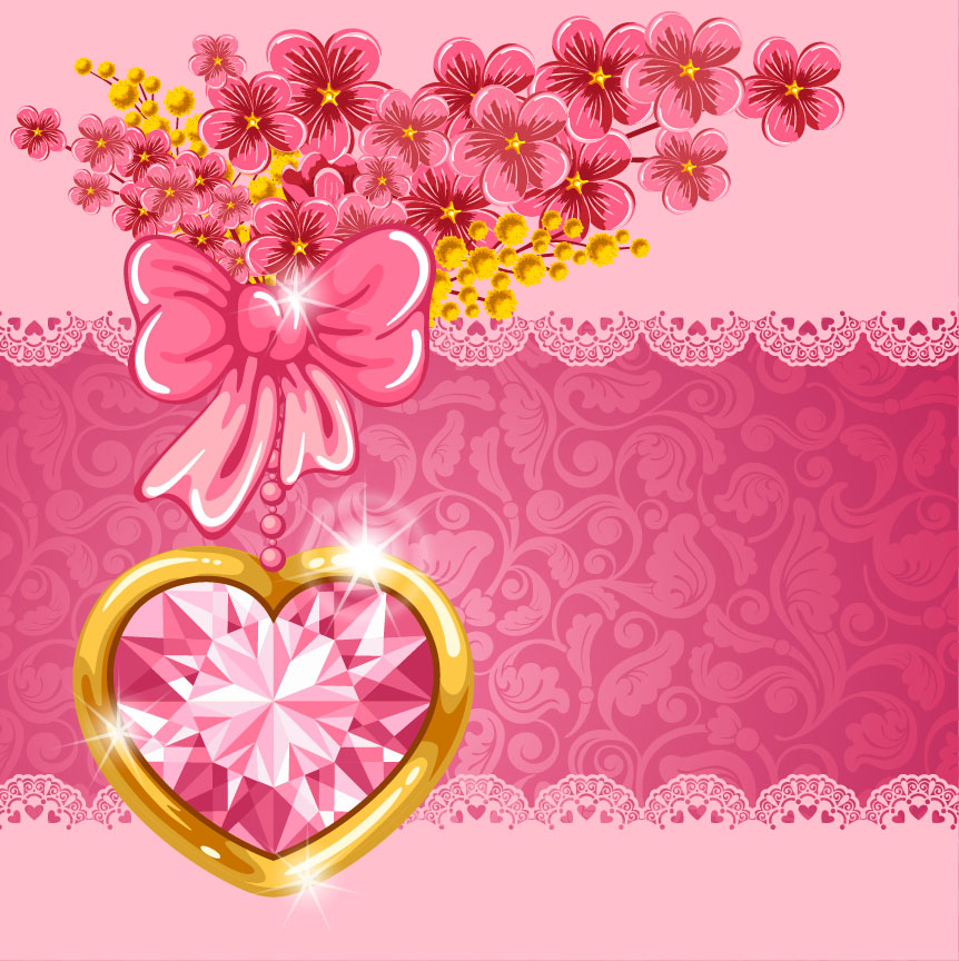 valentine day elements vector cards