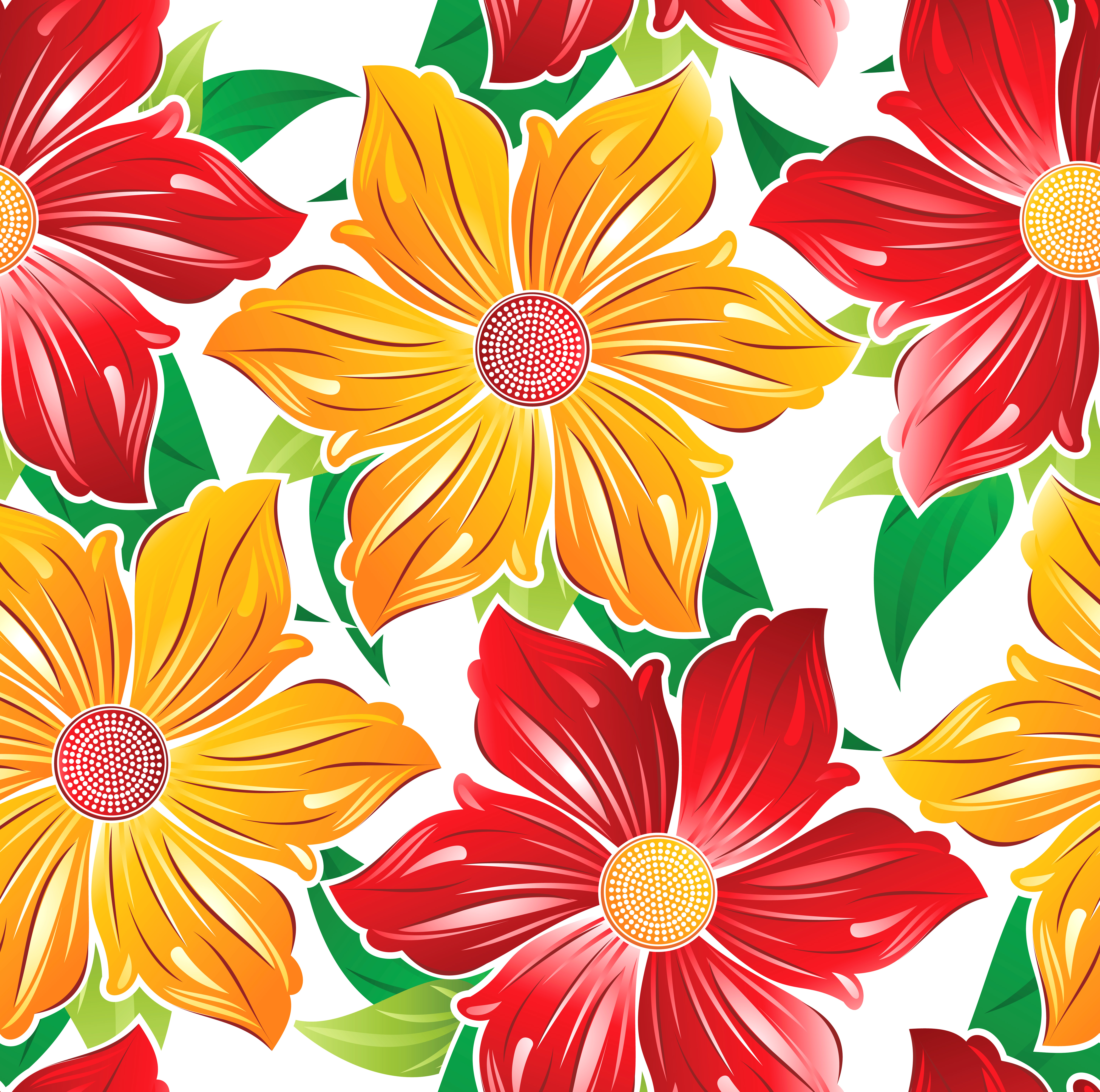 vector set of spring flowers pattern