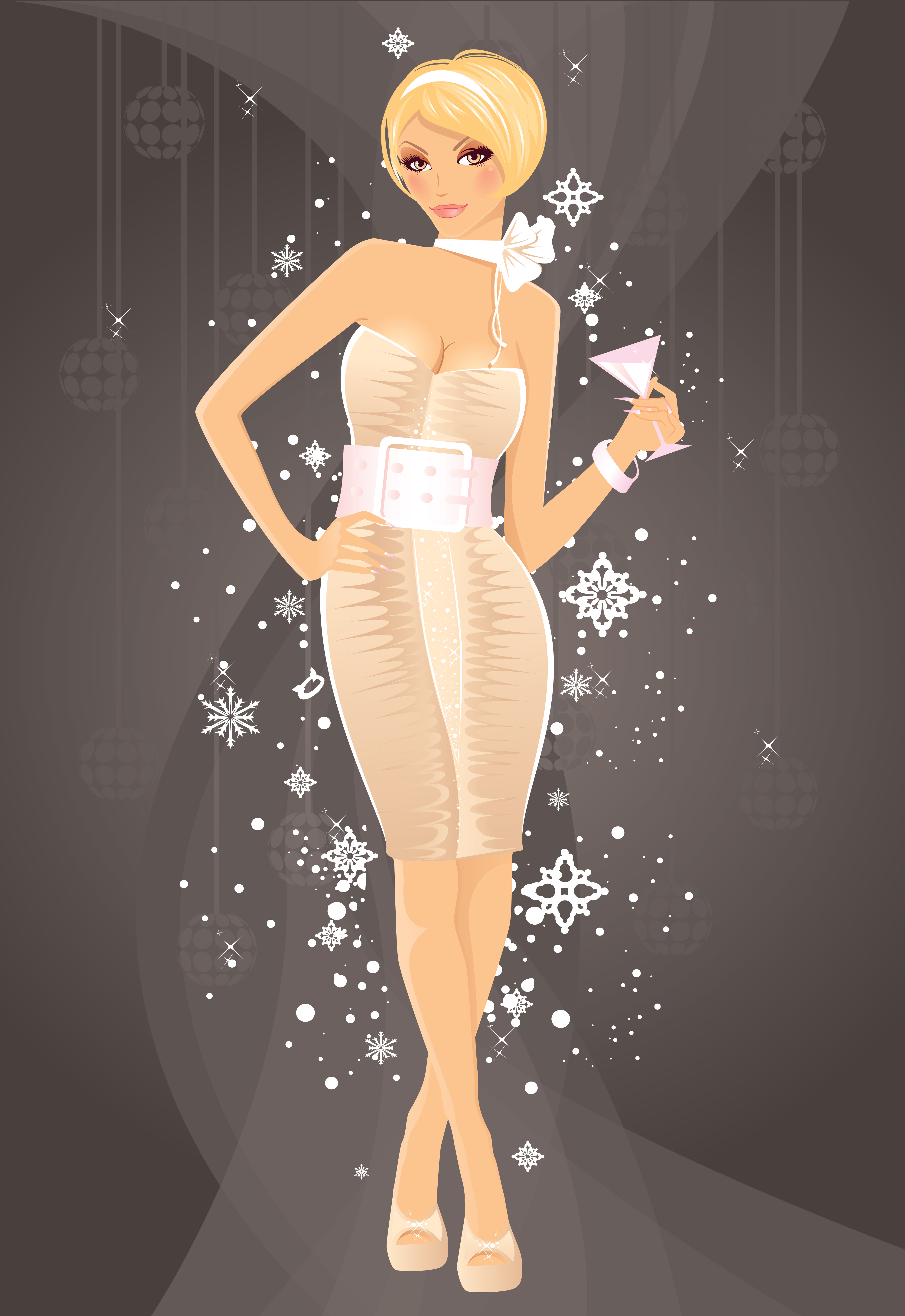 sexy party girl design vector graphics